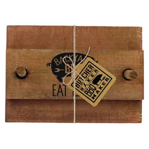 OPEN ROAD BRANDS LLC 90171424 Napkin Holder Butcher Baker BBQ Maker Eat Local Wood