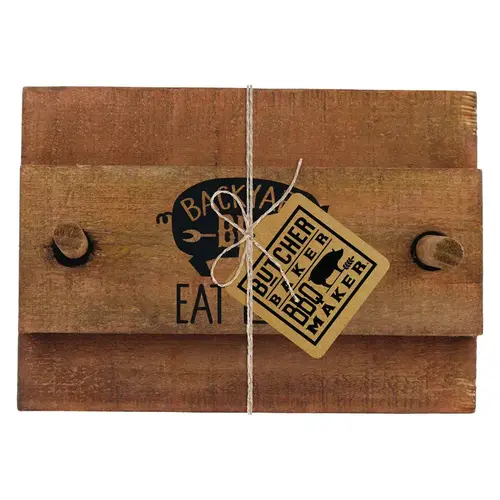 Napkin Holder Butcher Baker BBQ Maker Eat Local Wood