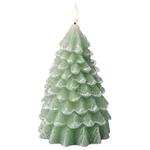 Indoor Christmas Decor Green Flickering Tree 7.1" Green