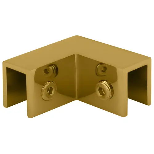 CRL S0GC90ULBR Unlacquered Brass 90 Degree "Sleeve Over" Glass Clamp Unlacquered Brass 90 Degree "Sleeve Over" Glass Clamp