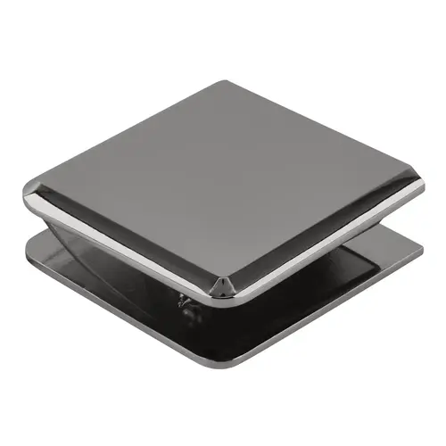 Polished Chrome Beveled Hole-in-Glass Style Wall Mount Heavy-Duty Glass Clamp Polished Chrome Beveled Hole-in-Glass Style Wall Mount Heavy-Duty Glass Clamp