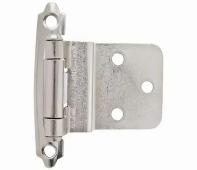 Amerock 3/8 (10 mm) Inset Self Closing Face Mount Cabinet Hinge Satin Nickel Finish - Pair BPR3428G10