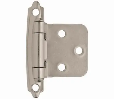 Amerock Variable Overlay Self Closing Face Mount Cabinet Hinge Satin Nickel Finish - Pair BPR3429G10