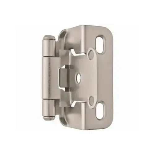 1/2" (13 mm) Overlay Self Closing Partial Wrap Cabinet Hinge Satin Nickel Finish - Pair