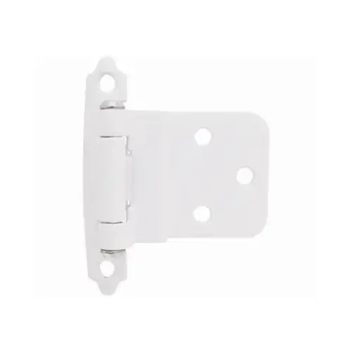Self-Closing Face Mount 3/8 Inch (10Mm) Inset Self Closing Face Mount Cabinet Hinge White Self-Closing Face Mount 3/8 Inch (10Mm) Inset Self Closing Face Mount Cabinet Hinge White
