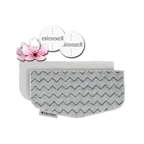 PowerFresh Mop Pad Kit, Microfiber Cloth, Machine Washable: Yes Pair Gray