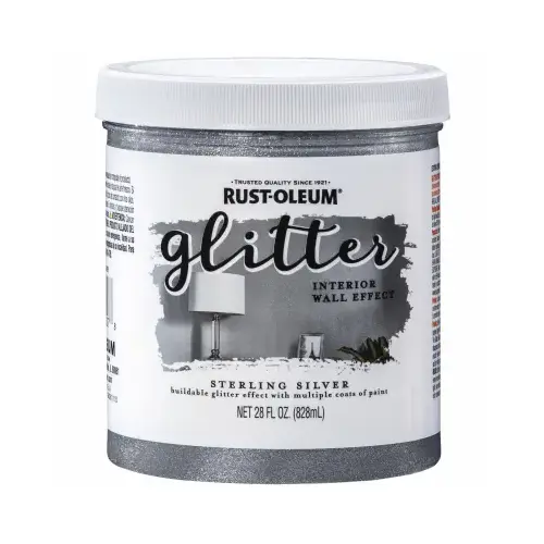 Wall Paint, Textured Glitter, Sterling Silver, 28 fl-oz Can Wall Paint, Textured Glitter, Sterling Silver, 28 fl-oz Can