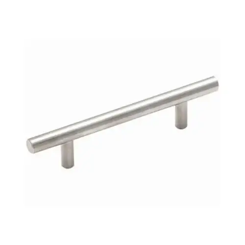 3-3/4" (96 mm) Center to Center Carbon Steel Bar Cabinet Pull Sterling Nickel Finish