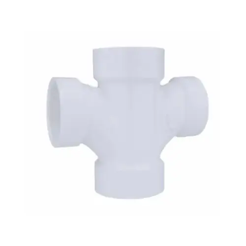 Schedule 40 DWV Double Reducing Sanitary Tee, 2 x2 x 1-1/2 x 1-1/2 In. Schedule 40 DWV Double Reducing Sanitary Tee, 2 x2 x 1-1/2 x 1-1/2 In.