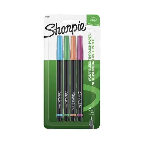 Sharpie Permanent Pen Stylo, Assorted Lead/Tip, Fine Lead/Tip Sharpie Permanent Pen Stylo, Assorted Lead/Tip, Fine Lead/Tip
