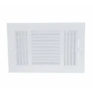 American Metal Products 383W14X6 Ceiling Register 6" H X 14" W 3-Way White Steel White
