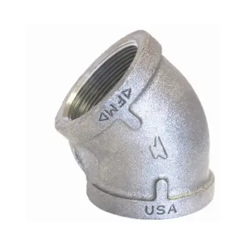 Galvanized Pipe Elbow, 45 Degrees, 3 In. Galvanized Pipe Elbow, 45 Degrees, 3 In.