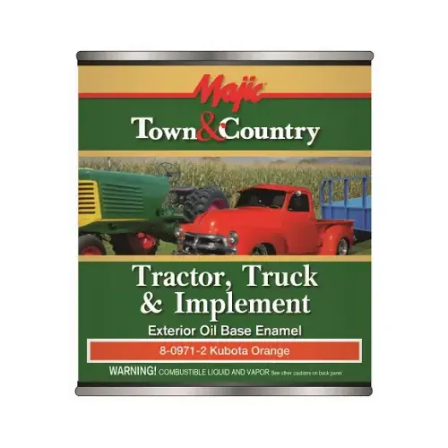 Town & Country Tractor, Truck & Implement Enamel Paint, Oil Base, Kubota Orange, Qt.