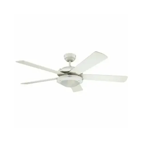 Comet 52 in. Integrated LED White Ceiling Fan with Light Kit Multi-Colored