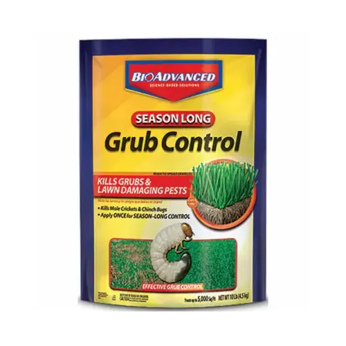 Season Long Grub Control, Granular, Spreader Application, 10 lb Bag