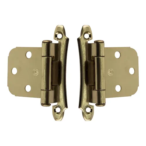 Self-Closing Variable Overlay Flush Cabinet Door Hinge Polished Brass Pair Self-Closing Variable Overlay Flush Cabinet Door Hinge Polished Brass Pair