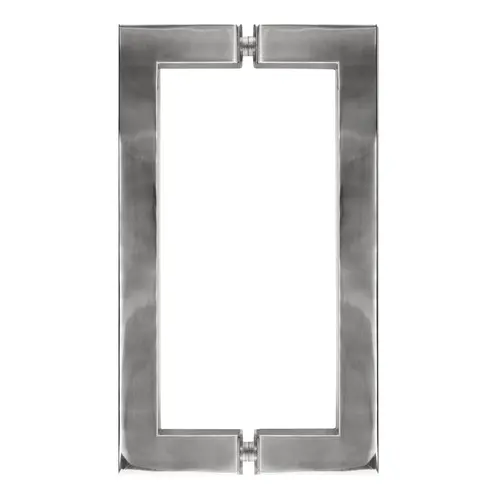 Polished Chrome 8" x 8" SQ Series Square Tubing Back-to-Back Pull Handles