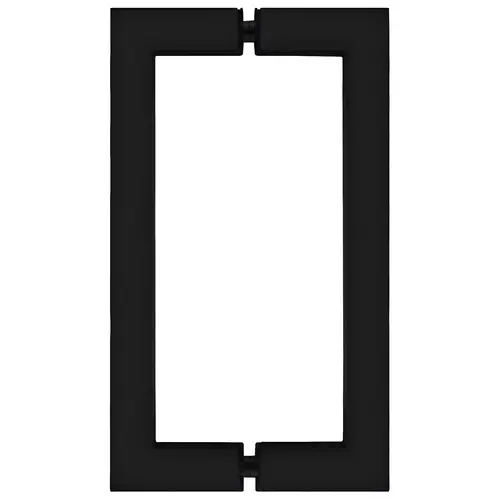 Matte Black 8" X 8" SQ Series Square Tubing Back-To-Back Pull Handles, Brass Material, 8" Center-To-Center