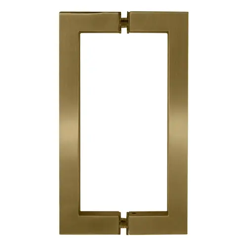 Satin Brass 8" x 8" SQ Series Square Tubing Back-to-Back Pull Handles