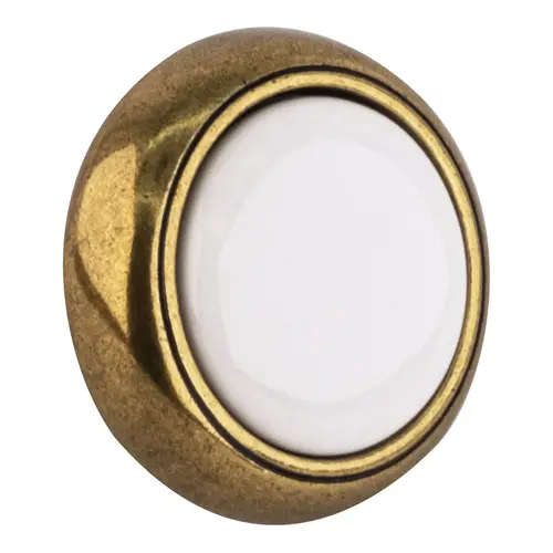 White Antique Brass Traditional Round Cabinet Knob With Ceramic Inset 1-1/4" Diameter For Kitchen And Cabinet Hardware White Antique Brass Traditional Round Cabinet Knob With Ceramic Inset 1-1/4" Diameter For Kitchen And Cabinet Hardware