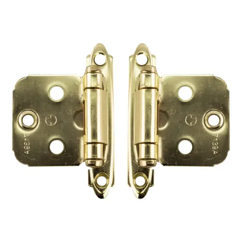 Self Closing Variable Overlay Flush Cabinet Hinges Polished Bras - 2 per pack x20 packs