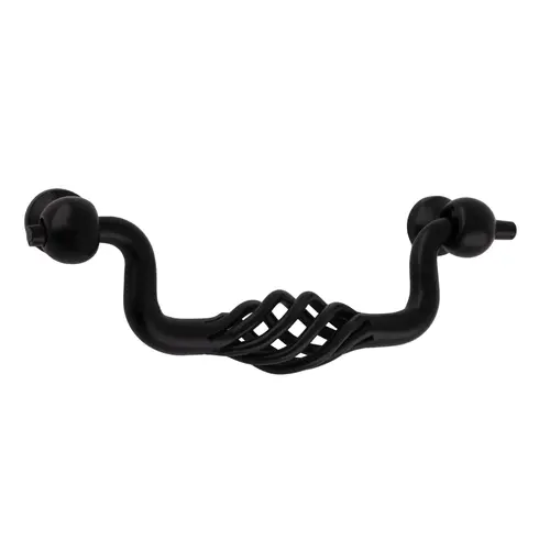 Birdcage Cabinet Pull 3 3/4" Center to Center Flat Black