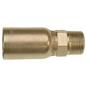 GATES G251000606 MegaCrimp G25100-0606 Hose Coupling, 3/8-18, Crimp x NPTF, Straight Angle, Steel, Zinc
