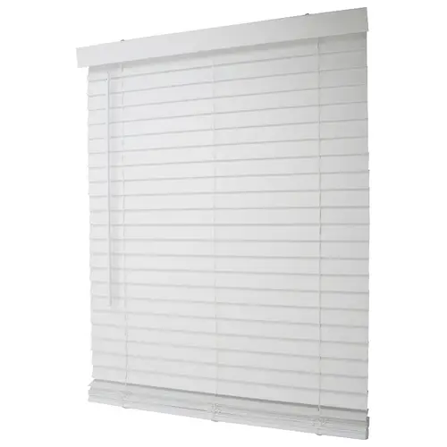 Blind, 64 in L, 36 in W, Faux Wood, White Blind, 64 in L, 36 in W, Faux Wood, White