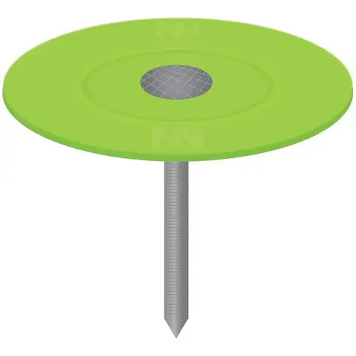 Cap Nail, 1 in L, Flat Head, 12 ga Gauge, Plastic/Steel Electro-Galvanized