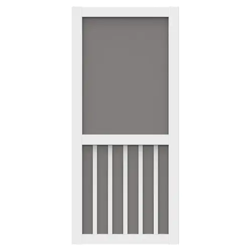 5-Bar 32 In. W x 80 In. H x 1 In. Thick White Vinyl Screen Door 5-Bar 32 In. W x 80 In. H x 1 In. Thick White Vinyl Screen Door