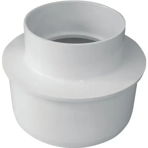 Reducing Pipe Bushing, 6 x 4 in, Spigot x Hub, PVC, White Reducing Pipe Bushing, 6 x 4 in, Spigot x Hub, PVC, White