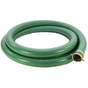 Abbott Rubber 1240-3000-20 Suction Hose, 3 in ID, 20 ft L, Male Thread x Female, PVC Green