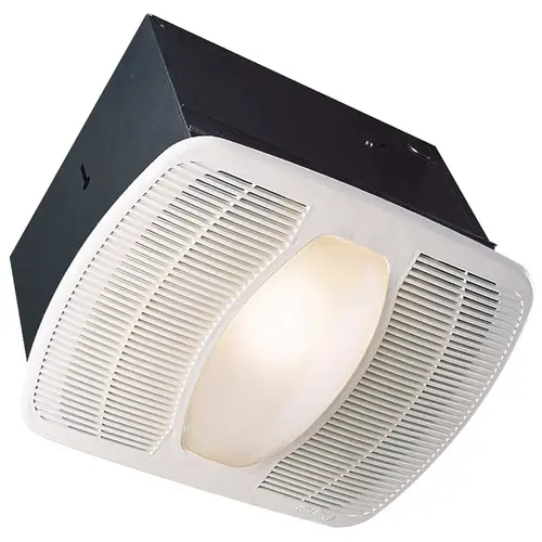 Exhaust Fan with Light, 0.6 A, 115/120 V, 100 cfm Air, 2 sones, LED Lamp, 4 in Duct, White