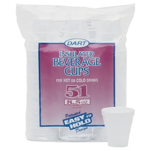 Beverage Cup, 8 oz Cup, Foam - pack of 51 Beverage Cup, 8 oz Cup, Foam - pack of 51