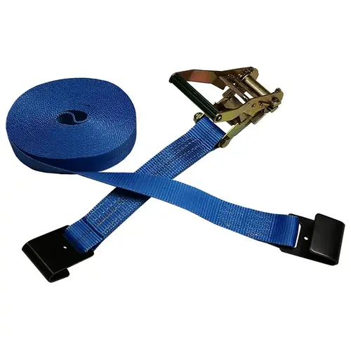 Heavy-Duty Tie-Down Strap, 2 in W, 40 ft L, Polyester, Blue, 3333 lb Working Load, Flat Hook End Heavy-Duty Tie-Down Strap, 2 in W, 40 ft L, Polyester, Blue, 3333 lb Working Load, Flat Hook End