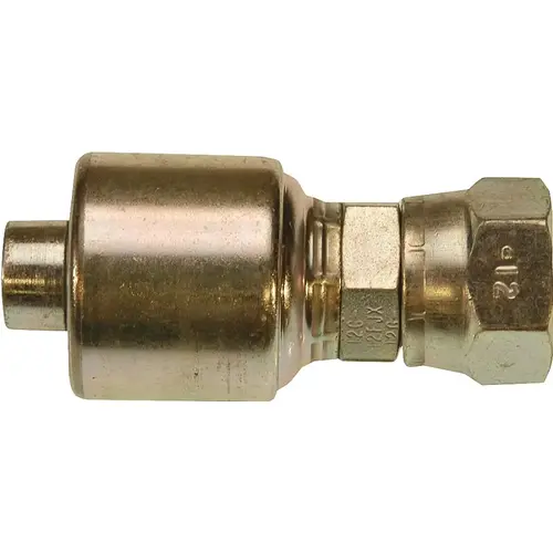 MegaCrimp G25170-1616 Hose Coupling, 1-5/16-12, Crimp x JIC, Straight Angle, Steel, Zinc