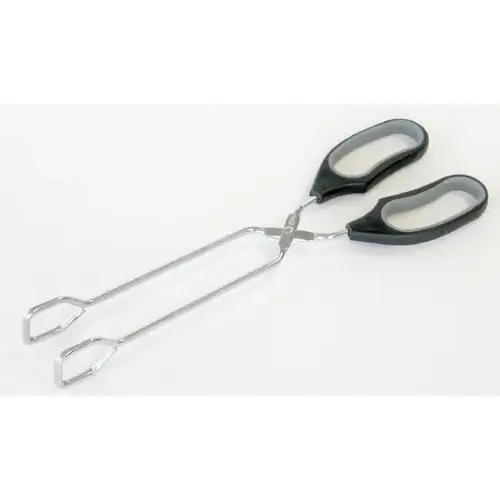Serving Tongs, 12 in L, Stainless Steel, Black Serving Tongs, 12 in L, Stainless Steel, Black