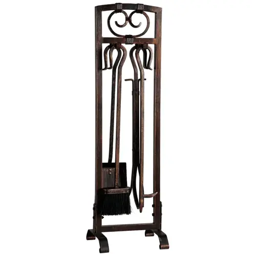 Fireplace Tool Set, Antique Bronze, 5-Piece