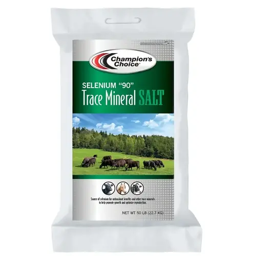 Champion's Choice Selenium 90 100012574 Trace Mineral Salt, 50 lb Bag Greenish Brown