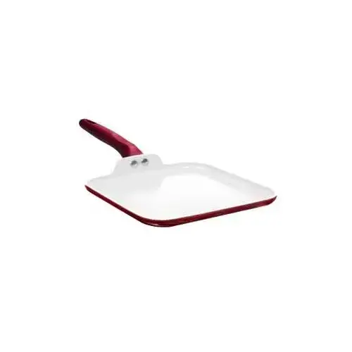 Bliss Series Griddle, Aluminum, Red, Square, Silicone Handle, Dishwasher Safe: No Bliss Series Griddle, Aluminum, Red, Square, Silicone Handle, Dishwasher Safe: No