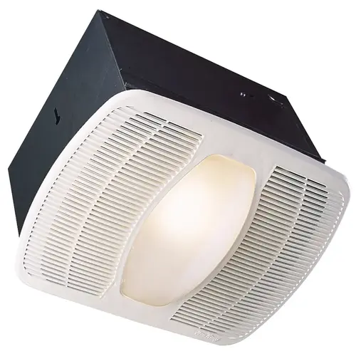 Exhaust Fan with Light, 0.6 A, 115/120 V, 80 cfm Air, 1 sones, LED Lamp, 4 in Duct, White Exhaust Fan with Light, 0.6 A, 115/120 V, 80 cfm Air, 1 sones, LED Lamp, 4 in Duct, White