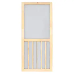 Screen Tight W5BAR30 5-Bar Screen Door, 30 in W, 80 in H, Full View, Removable Screen, Wood, Multi-Color