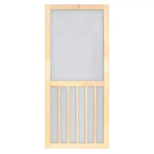 5-Bar Screen Door, 30 in W, 80 in H, Full View, Removable Screen, Wood, Multi-Color