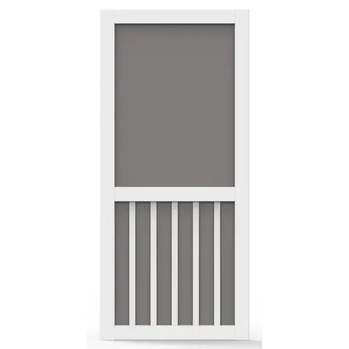 5-Bar 36 In. W x 80 In. H x 1 In. Thick White Vinyl Screen Door