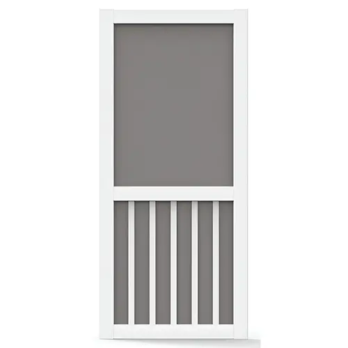 5-Bar 36 In. W x 80 In. H x 1 In. Thick White Vinyl Screen Door
