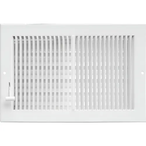 Multi-Shutter Register, 7-1/4 in L, 13-1/4 in W, Steel, White