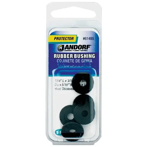 Conduit Bushing, 3/16 in Dia Cable, Rubber, Black, 1/16 in Thick Panel Conduit Bushing, 3/16 in Dia Cable, Rubber, Black, 1/16 in Thick Panel