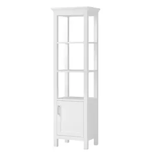 Foremost HOWL1970 Hollis Linen Cabinet, 1-Door, 2-Shelf, Natural Wood White