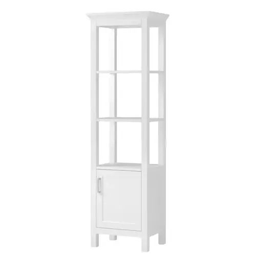 Hollis Linen Cabinet, 1-Door, 2-Shelf, Natural Wood White