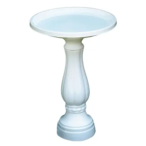 Bird Bath with Stand White Plastic 25" White Bird Bath with Stand White Plastic 25" White
